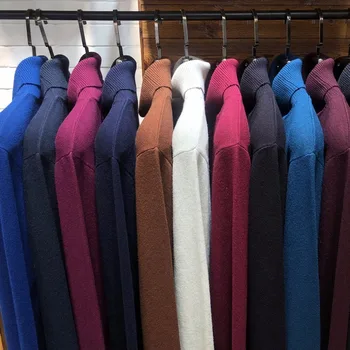 8 Cores de Inverno dos Homens Camisola de Gola alta 2020 Nova Moda Casual Grossa Quente de Alta Qualidade Pulôver com Nervuras Camisola de Marca de Roupas