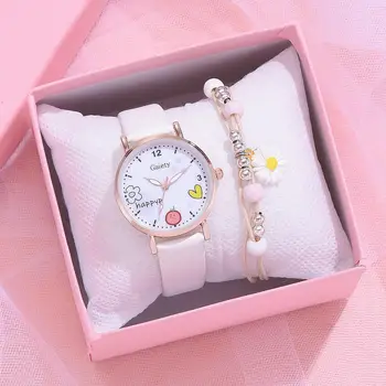 Cartoon menina bonito relógio de pulseira de best-seller e mulheres simples para o relógio vestido de presente de mulheres casuais relógios de moda de vestido para as mulheres