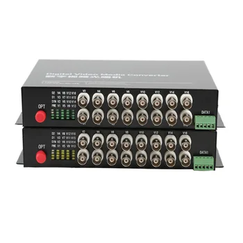 16 canais de Vídeo de Fibra Óptica Conversores de Mídia -16 BNC Receptor-Transmissor de Dados RS485 Único modo de 20Km Para o sistema de Vigilância CCTV
