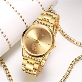 WoMaGe de Moda Luxo do Ouro de Rosa do Aço Inoxidável das Mulheres Relógio de Senhoras Relógio Reloj Mujer Mulheres relógios de montre femme 2019 Relógio Saati